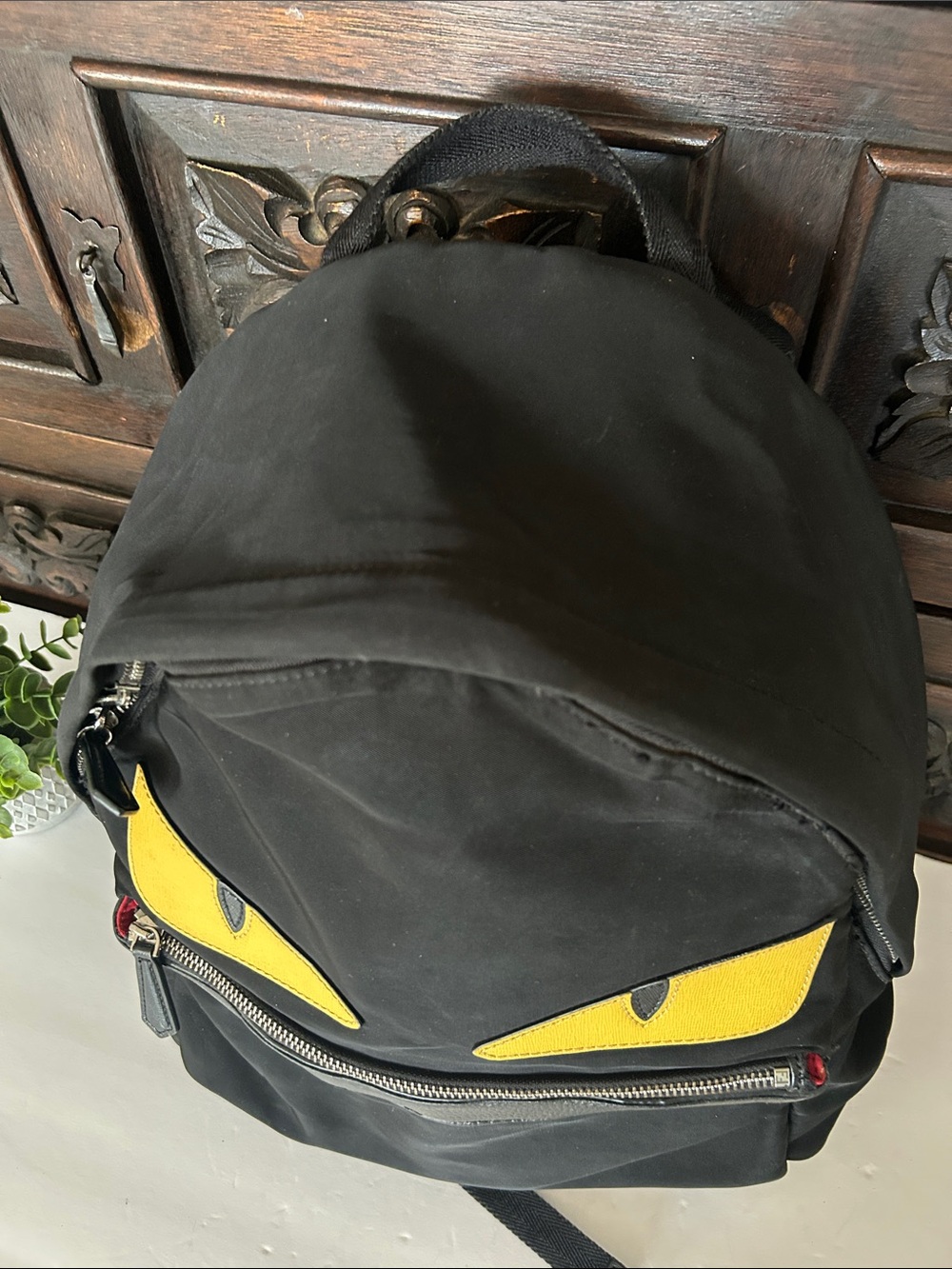 Black Backpack with Yellow Accent Eyes - Men - Picture 17 of 17